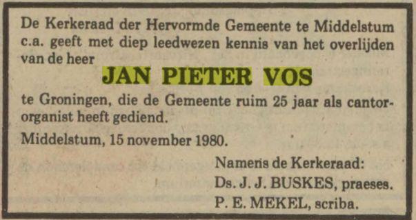 jan pieter vos 1 in 1980.